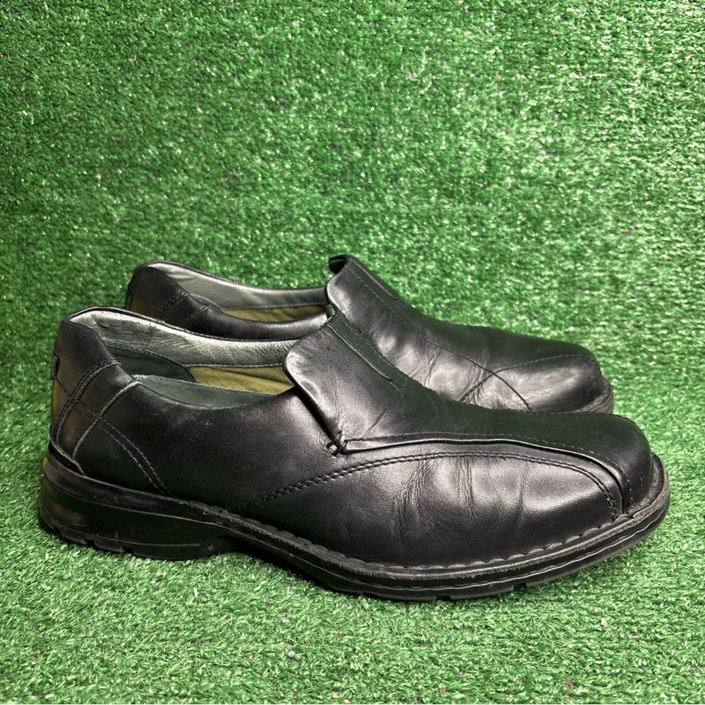 Clarks Mens Slip On Loafers Black Leather Shoes Size 11‎ M